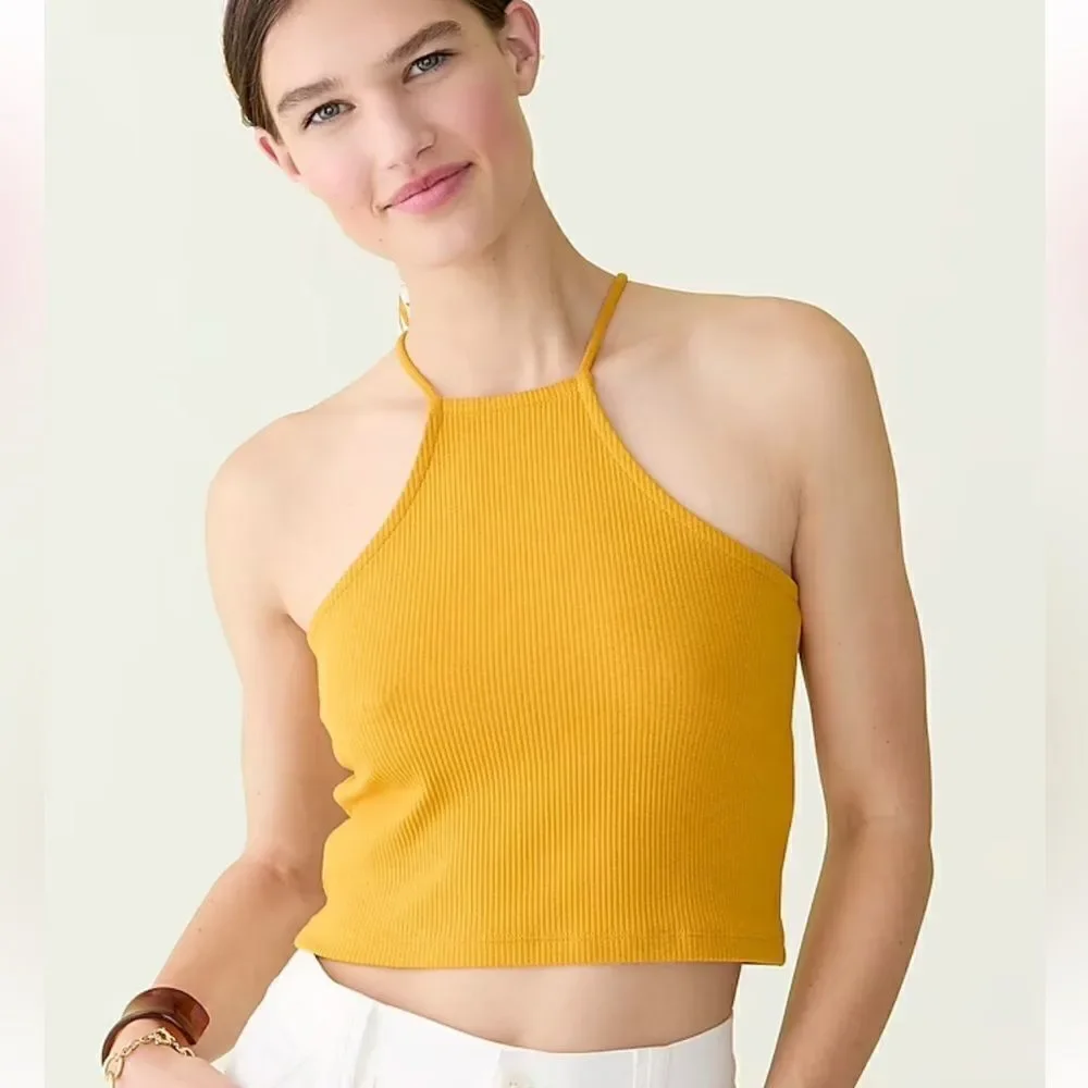 J. Crew Vintage Rib Crop Halter Tank